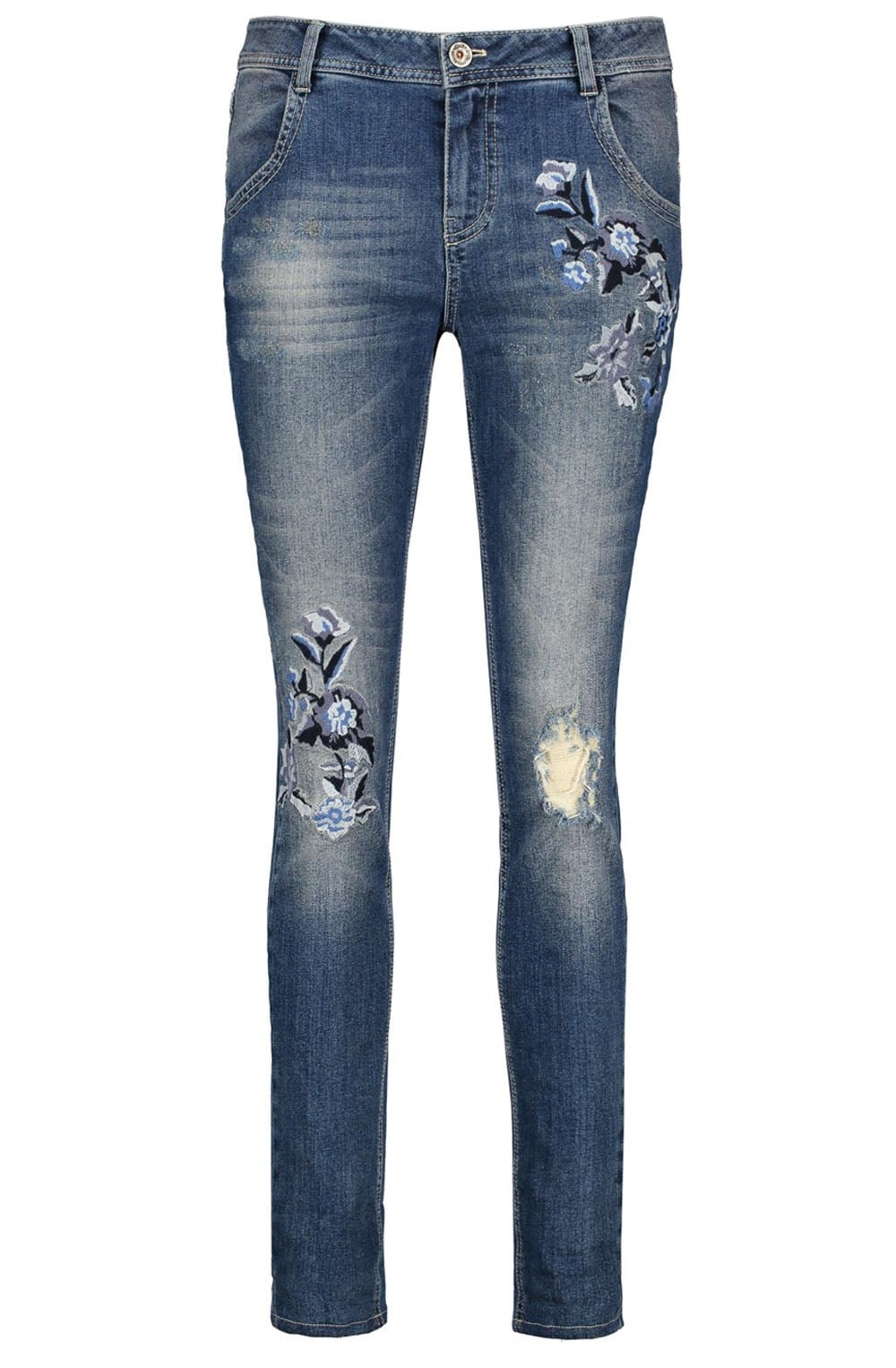 Embroidered Floral Detailed Jeans