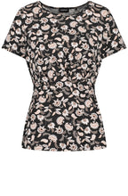 Floral Jersey Peplum Top