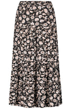 Floral Jersey Tiered Midi Skirt