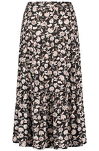 Floral Jersey Tiered Midi Skirt