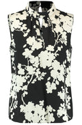 Floral Print High Neck Silky Blouse