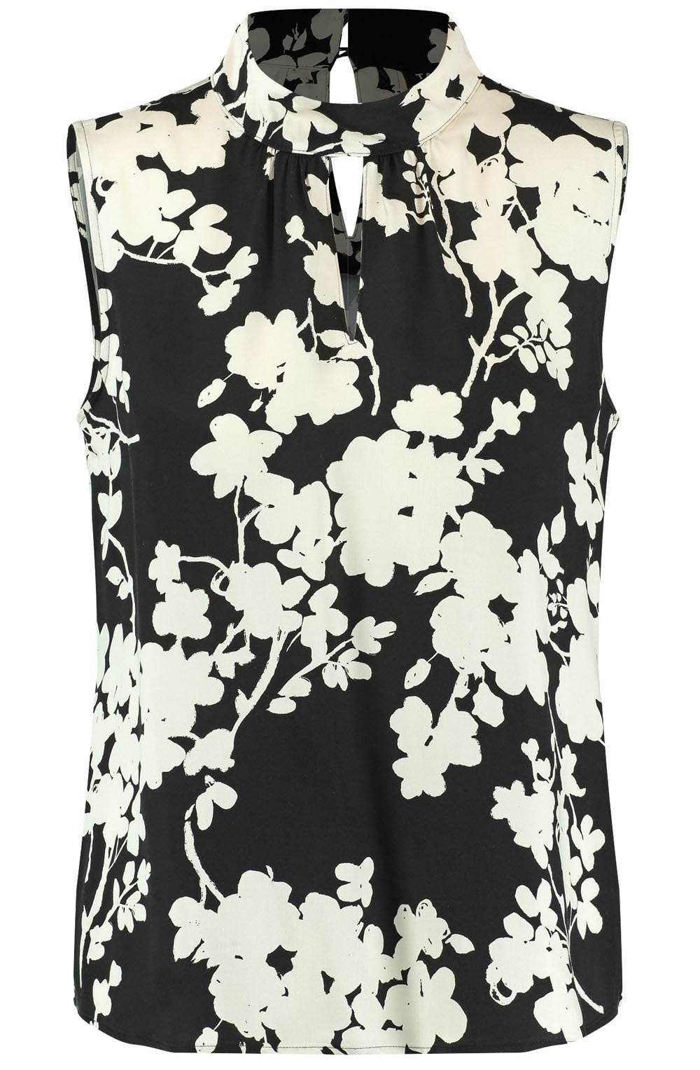 Floral Print High Neck Silky Blouse