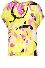Fresh Lemon Abstract Floral Print Blouse