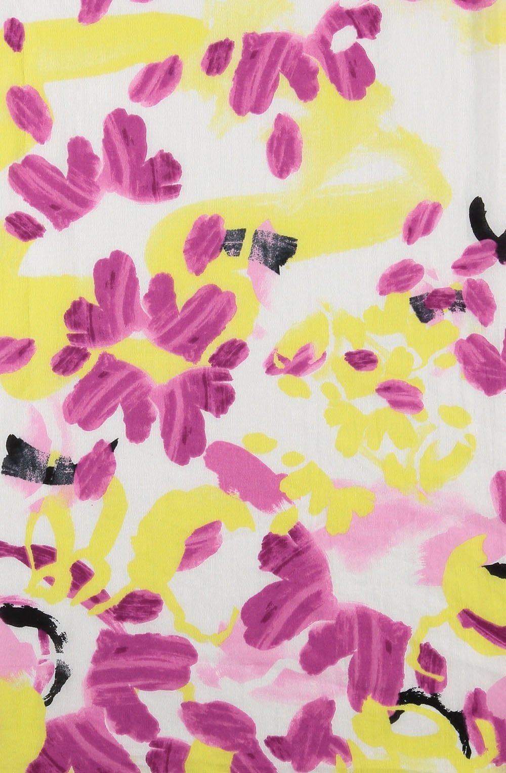 Fresh Lemon and Fuchsia Floral Print Scarf