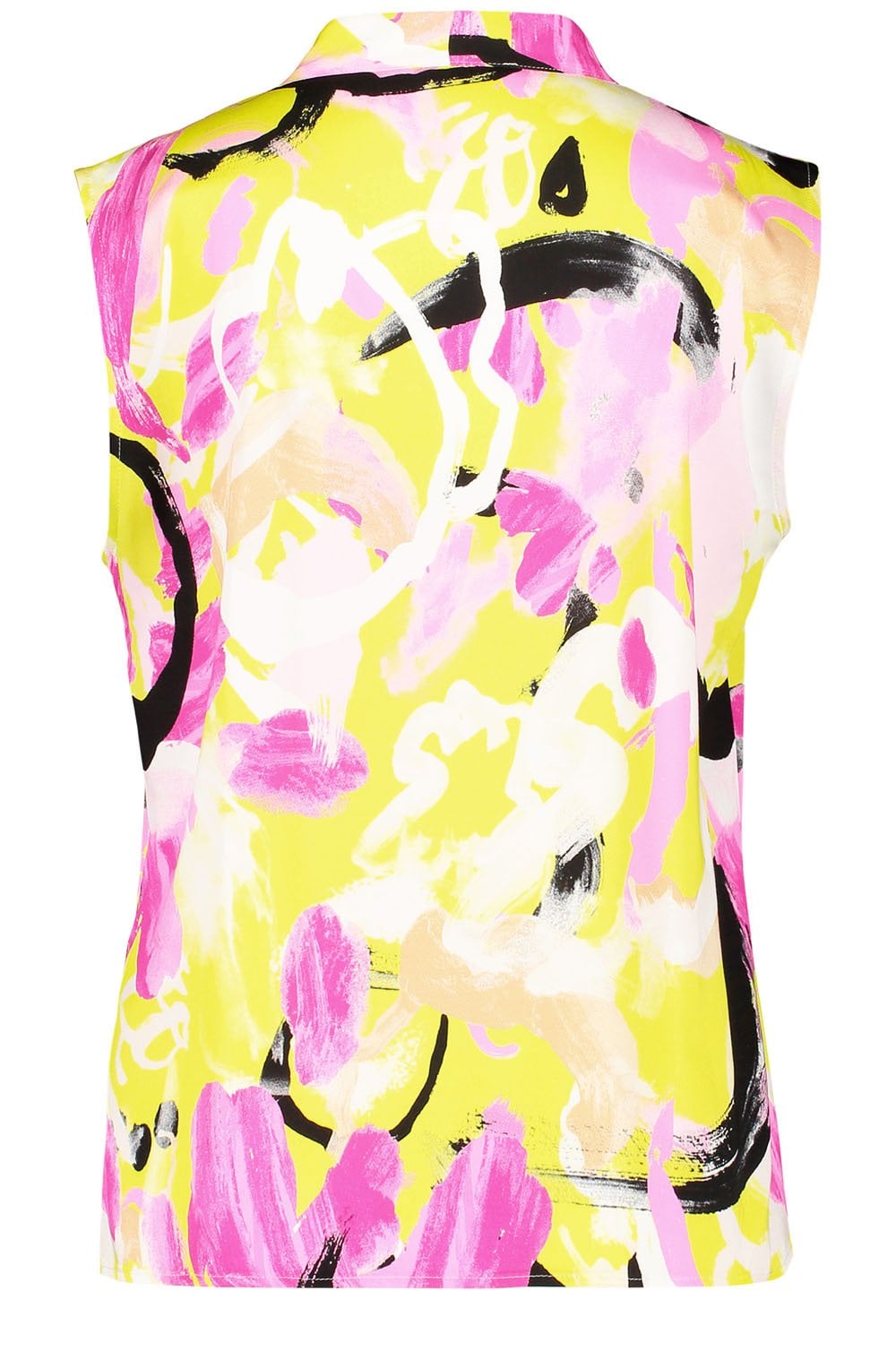 Fresh Lemon Floral Print Sleeveless Blouse