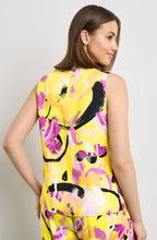 Fresh Lemon Floral Print Sleeveless Blouse