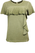 Frill Detailed Jersey T Shirt