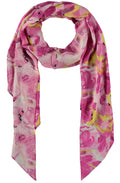Fuchsia Abstract Floral Print Scarf