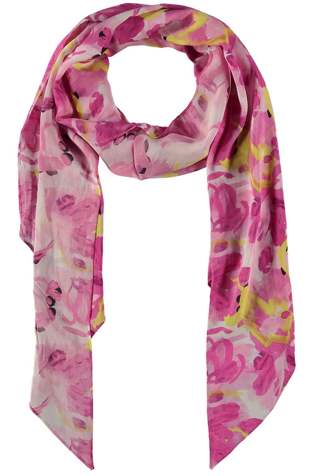 Fuchsia Abstract Floral Print Scarf