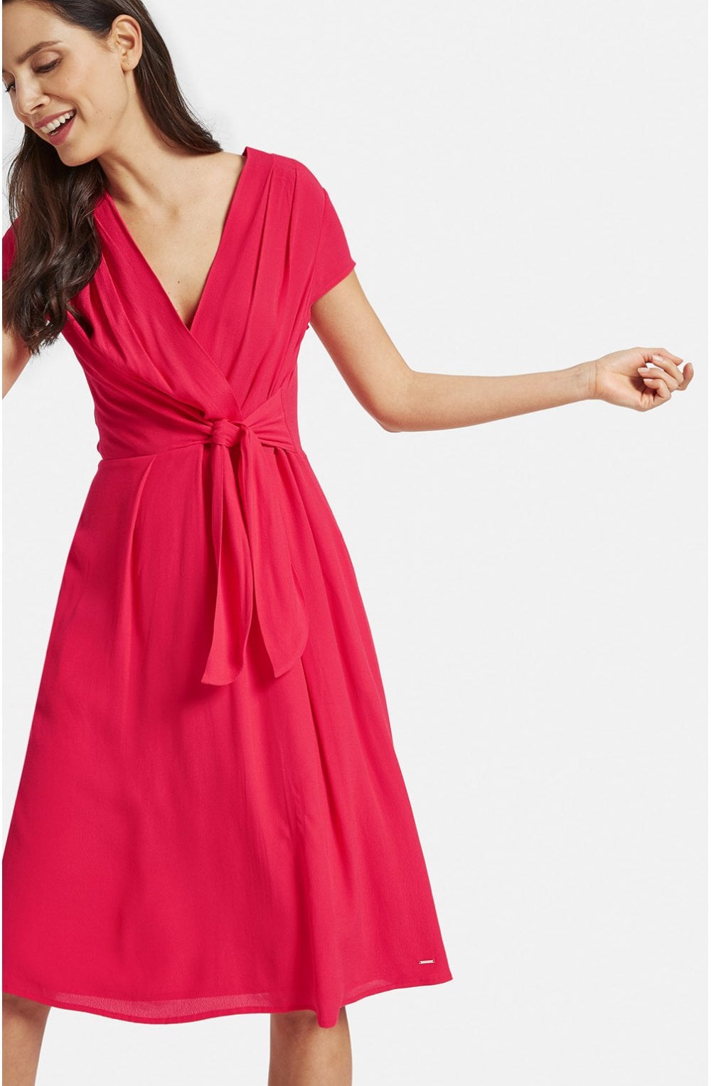 Fuchsia Pink Wrap Effect Dress