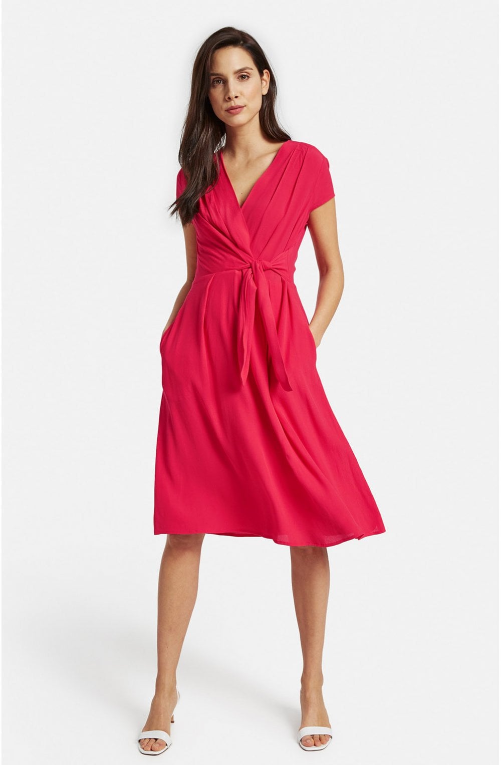Fuchsia Pink Wrap Effect Dress