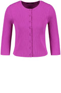 Fuchsia Ribbed Knit Cardigan