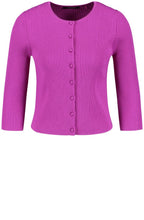 Fuchsia Ribbed Knit Cardigan