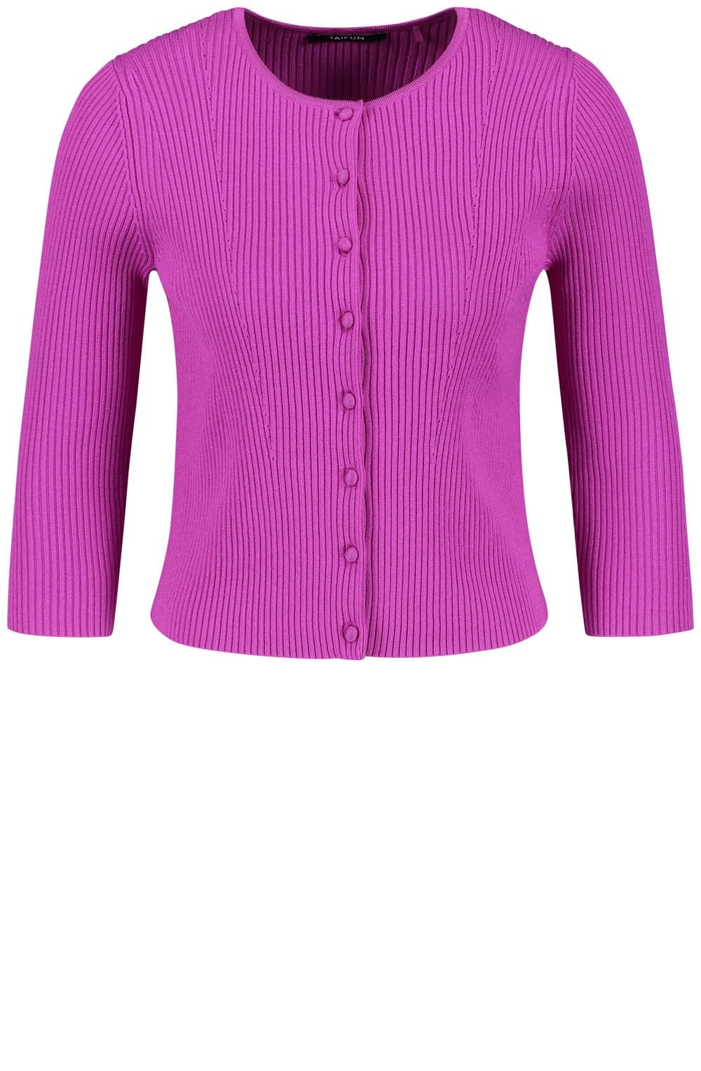 Fuchsia Ribbed Knit Cardigan