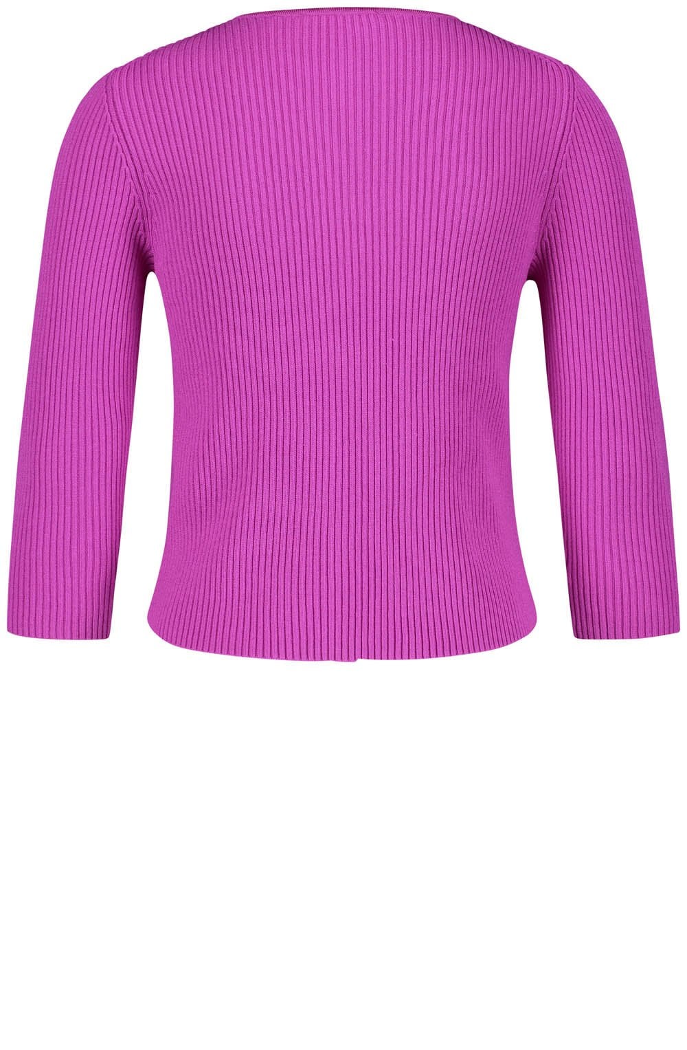 Fuchsia Ribbed Knit Cardigan