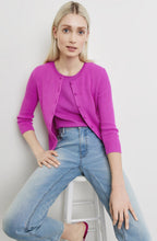 Fuchsia Ribbed Knit Cardigan