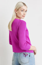 Fuchsia Ribbed Knit Cardigan