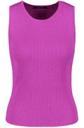 Fuchsia Ribbed Knit Sleeveless Top