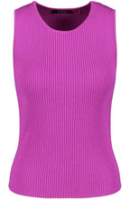 Fuchsia Ribbed Knit Sleeveless Top