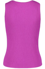 Fuchsia Ribbed Knit Sleeveless Top