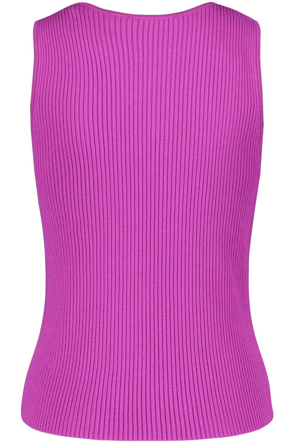 Fuchsia Ribbed Knit Sleeveless Top