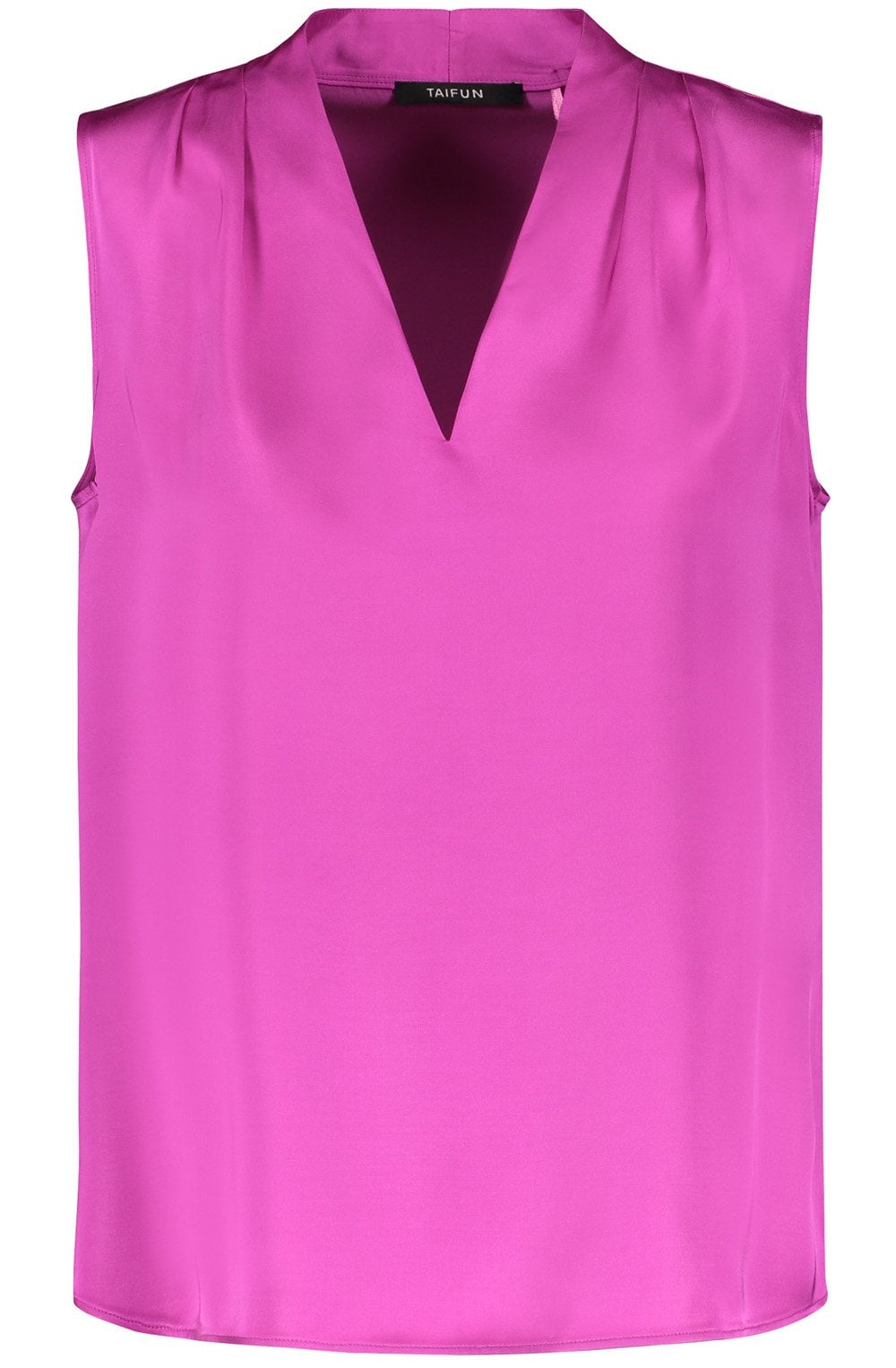 Fuchsia Sleeveless Pleated Blouse