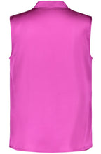 Fuchsia Sleeveless Pleated Blouse