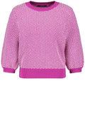 Fuchsia Textured Knit Sleeve Jumper