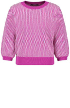 Fuchsia Textured Knit Sleeve Jumper