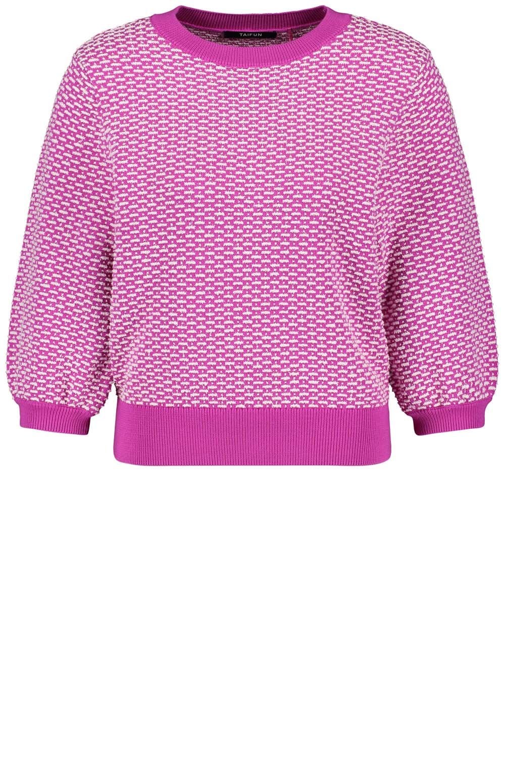 Fuchsia Textured Knit Sleeve Jumper