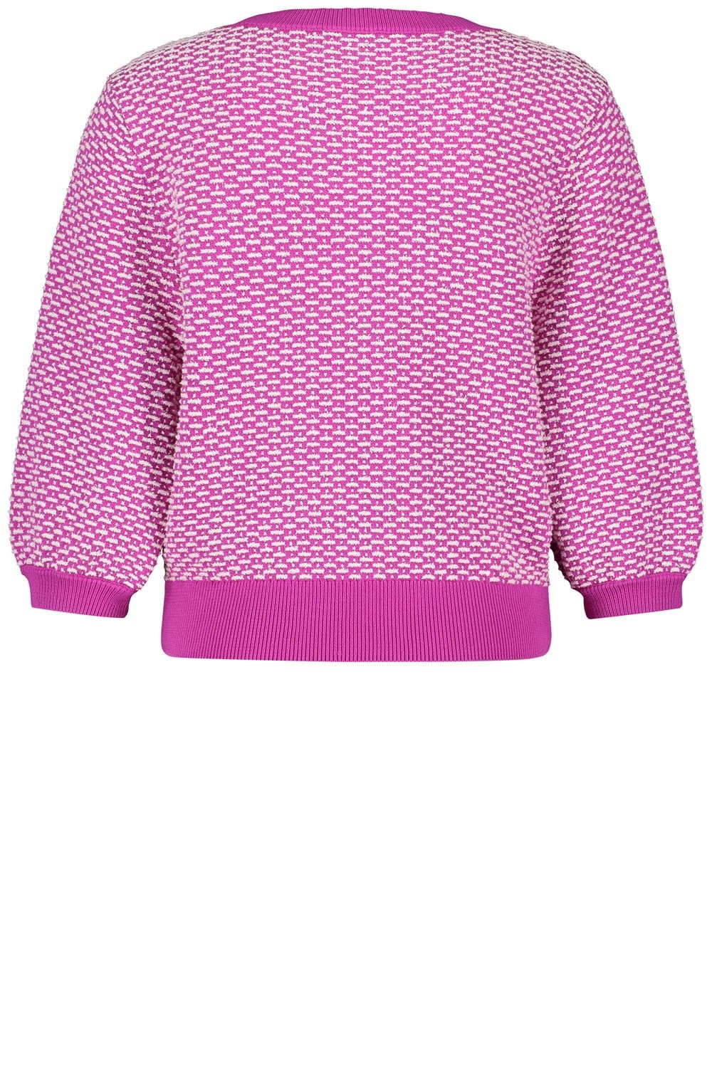 Fuchsia Textured Knit Sleeve Jumper