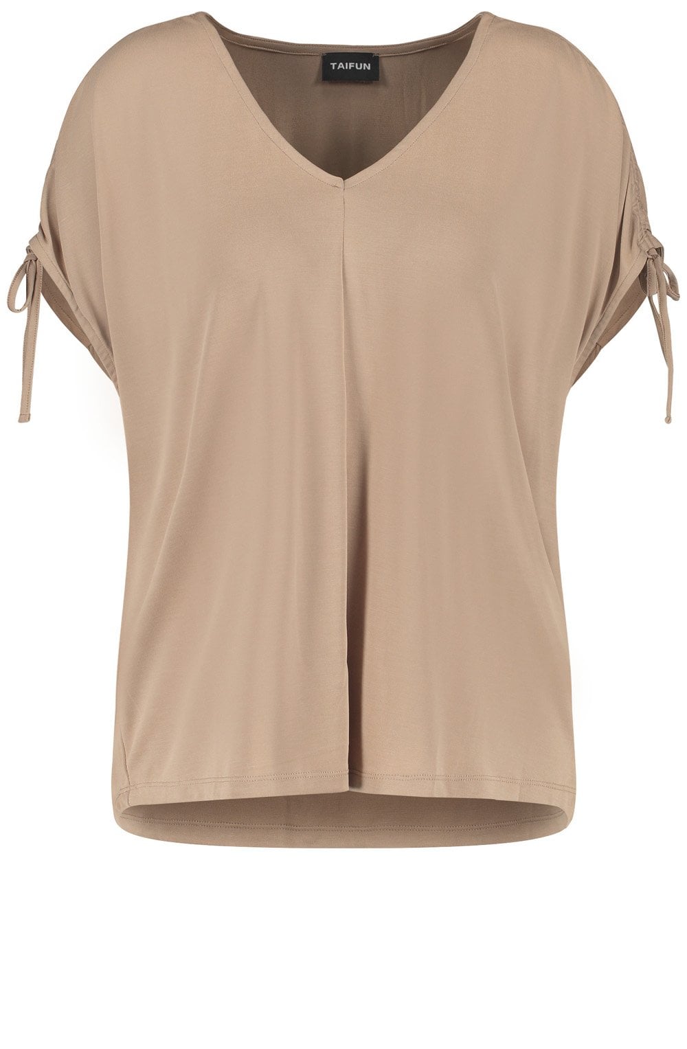 Gathered Shoulders Beige Top