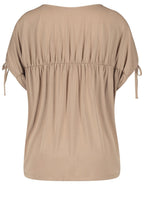 Gathered Shoulders Beige Top