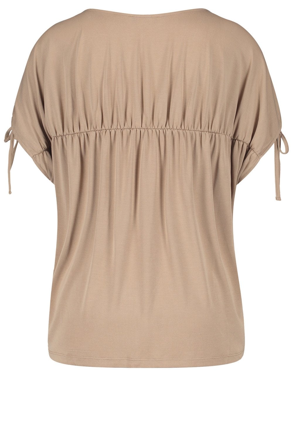 Gathered Shoulders Beige Top