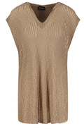 Gold Shimmer Semi Sheer Hooded Top