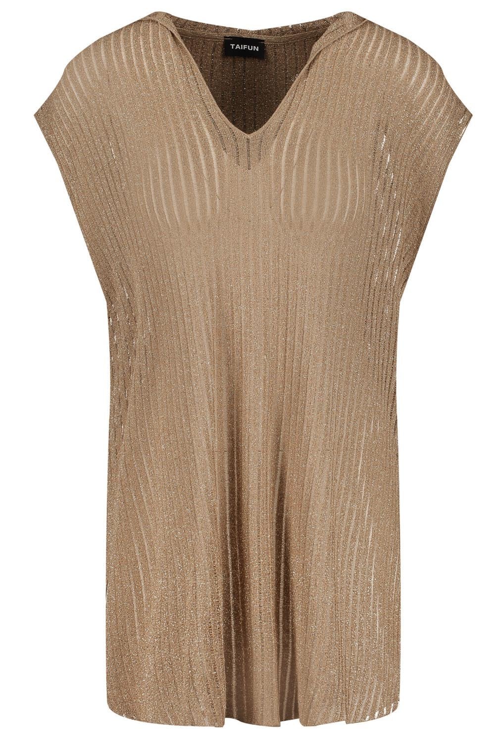 Gold Shimmer Semi Sheer Hooded Top