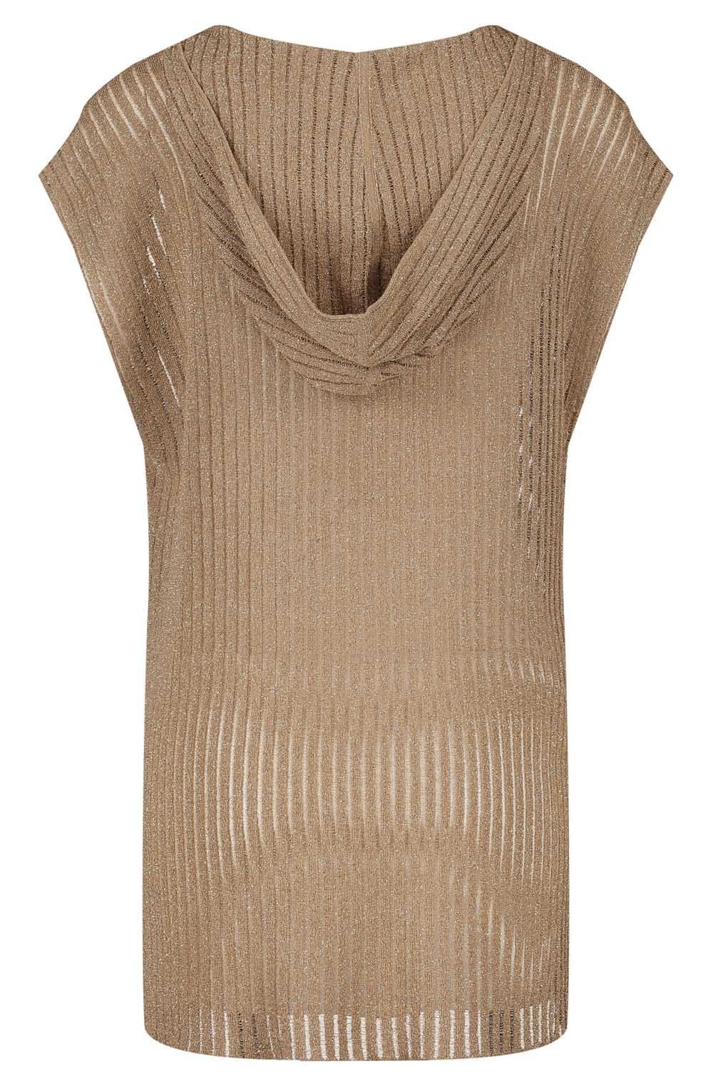 Gold Shimmer Semi Sheer Hooded Top