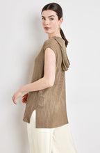 Gold Shimmer Semi Sheer Hooded Top