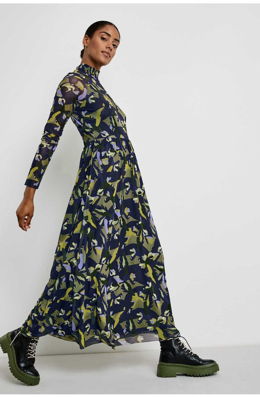 Green Bold Print Maxi Dress