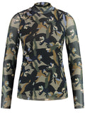 Green Bold Print Top