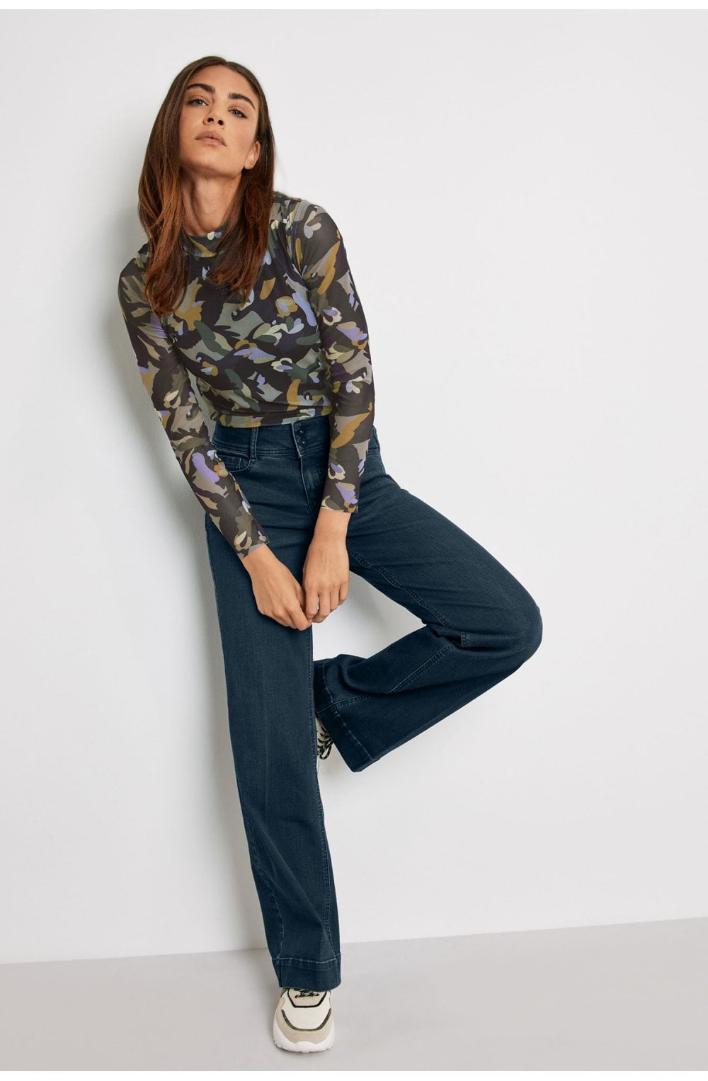 Green Bold Print Top