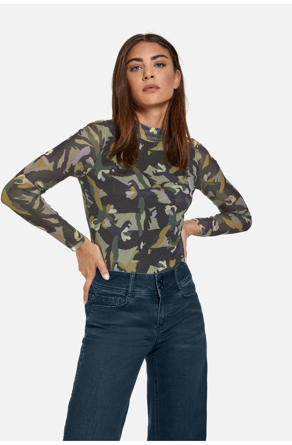 Green Bold Print Top