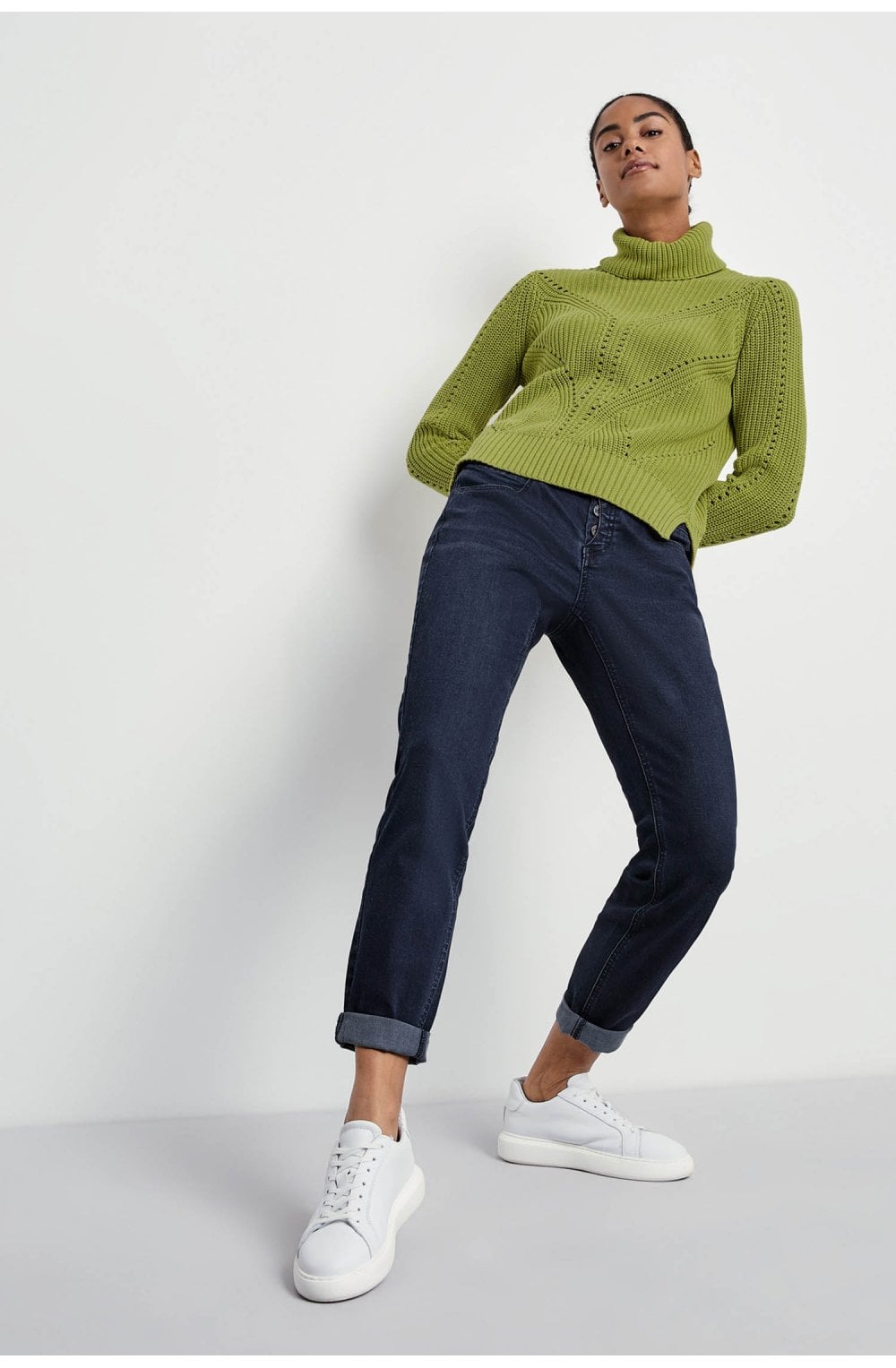 Green Chunky Ribbed Jumper