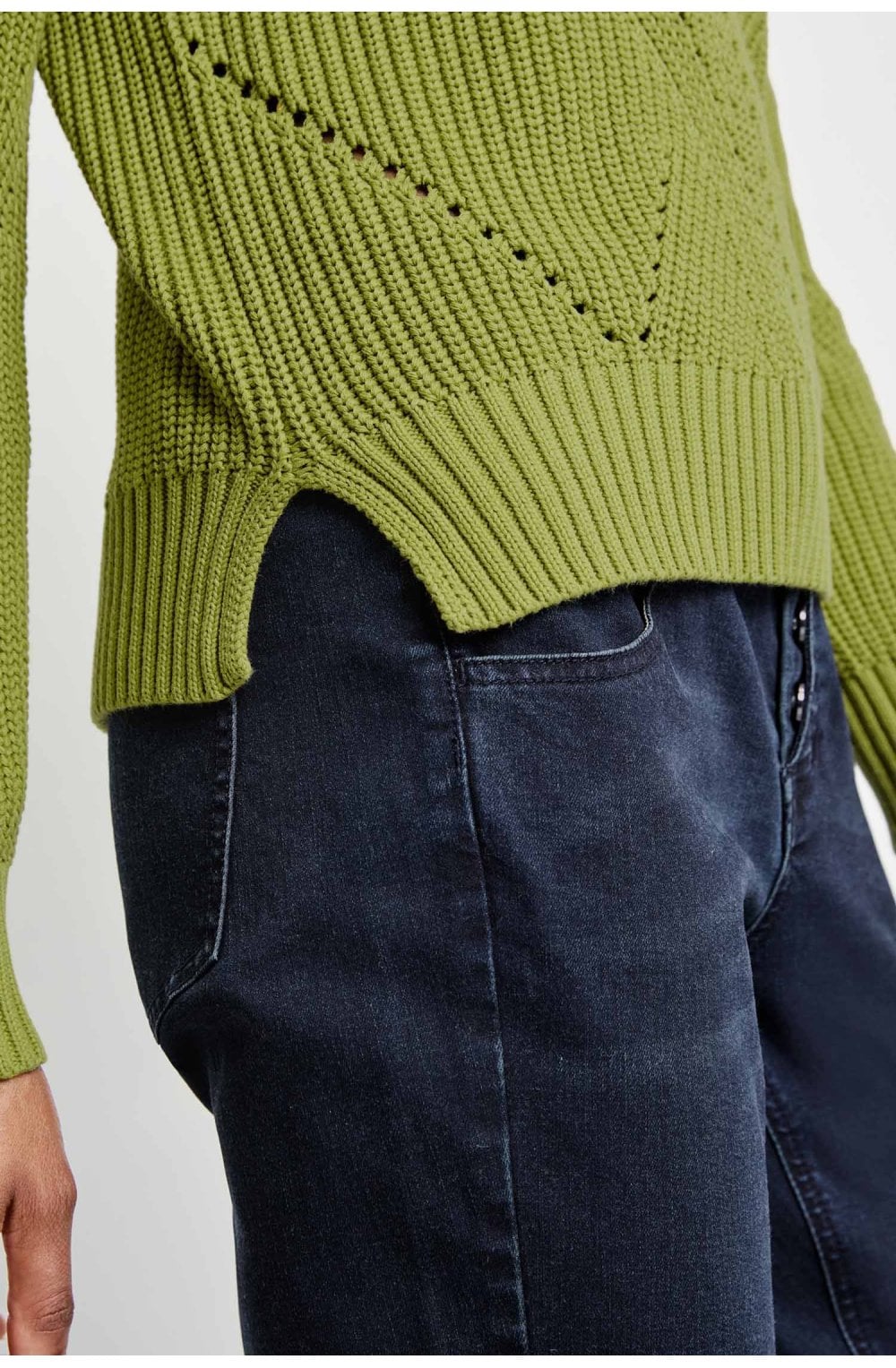Green Chunky Ribbed Jumper