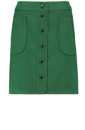 Green Front Button Detail Skirt
