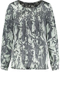 Green & Grey Patterned Blouse
