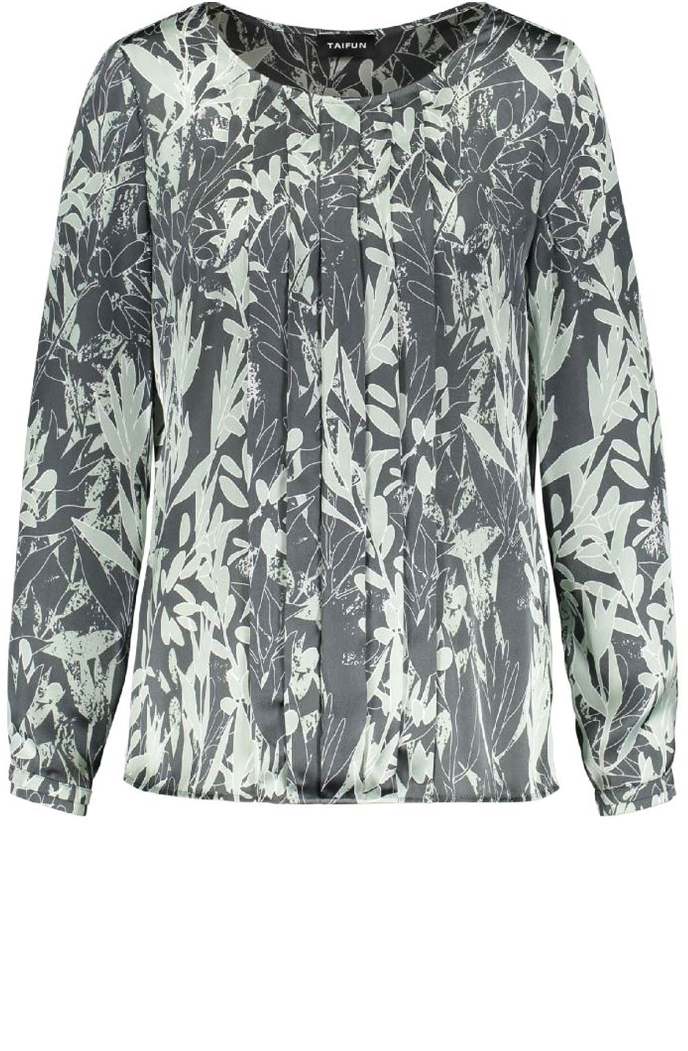 Green & Grey Patterned Blouse