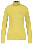 Green Jersey Polo Neck Top