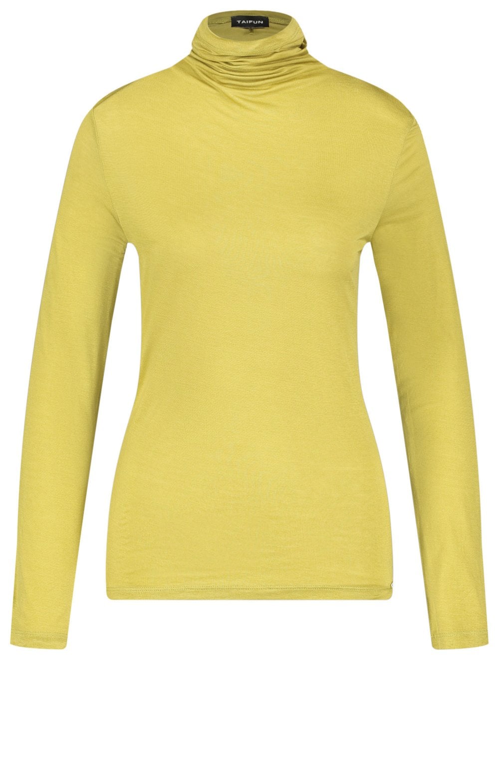 Green Jersey Polo Neck Top