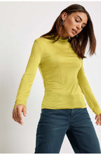 Green Jersey Polo Neck Top